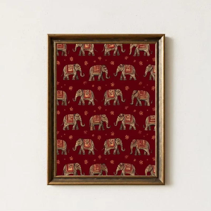 Indian Elephant Pattern Print, - đánh giá và giá Home Decor Indonesia