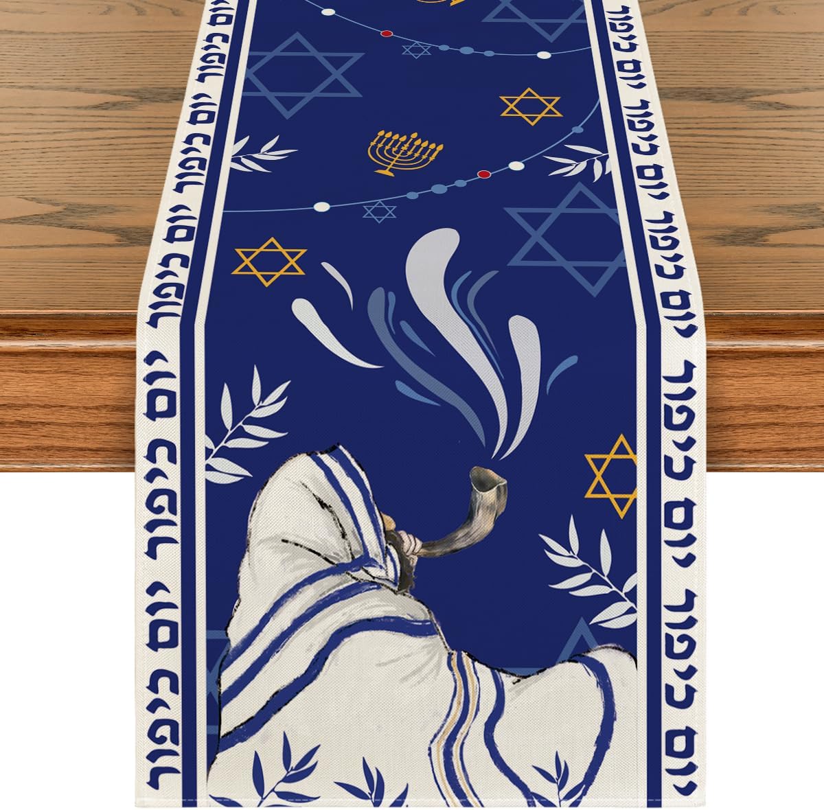 Shofar Leaves Yom Kippur Linen - đánh giá và giá Linen Table Runner