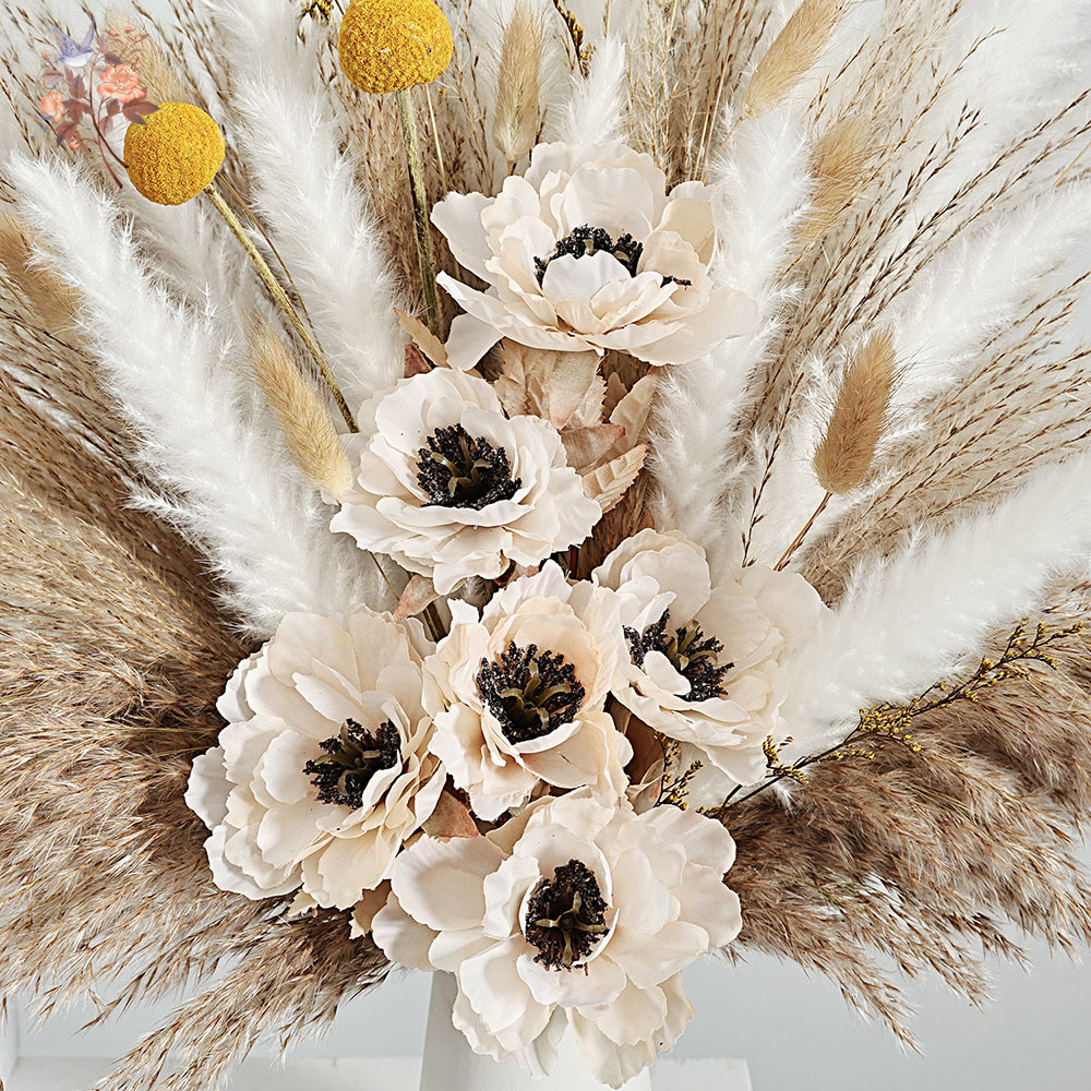 55Pcs Artificial Flower Bouque - đánh giá và giá Pampas Grass Decor