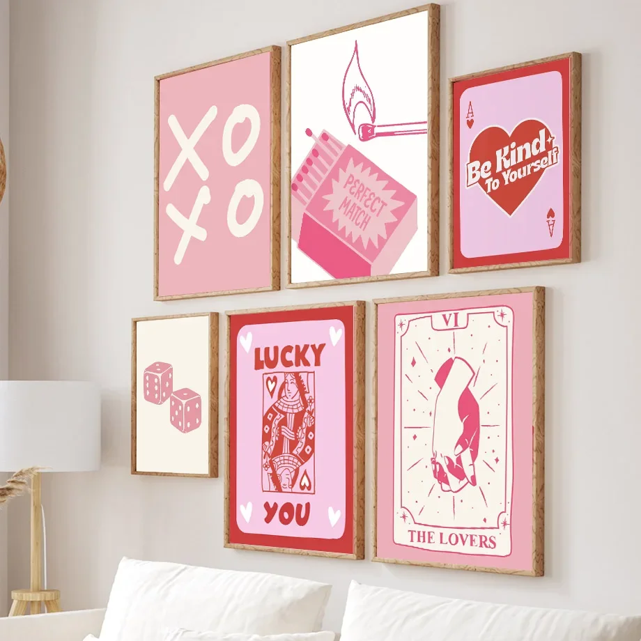Pink Lucky Poker Queen Heart D - đánh giá và giá Home Decor Y2K