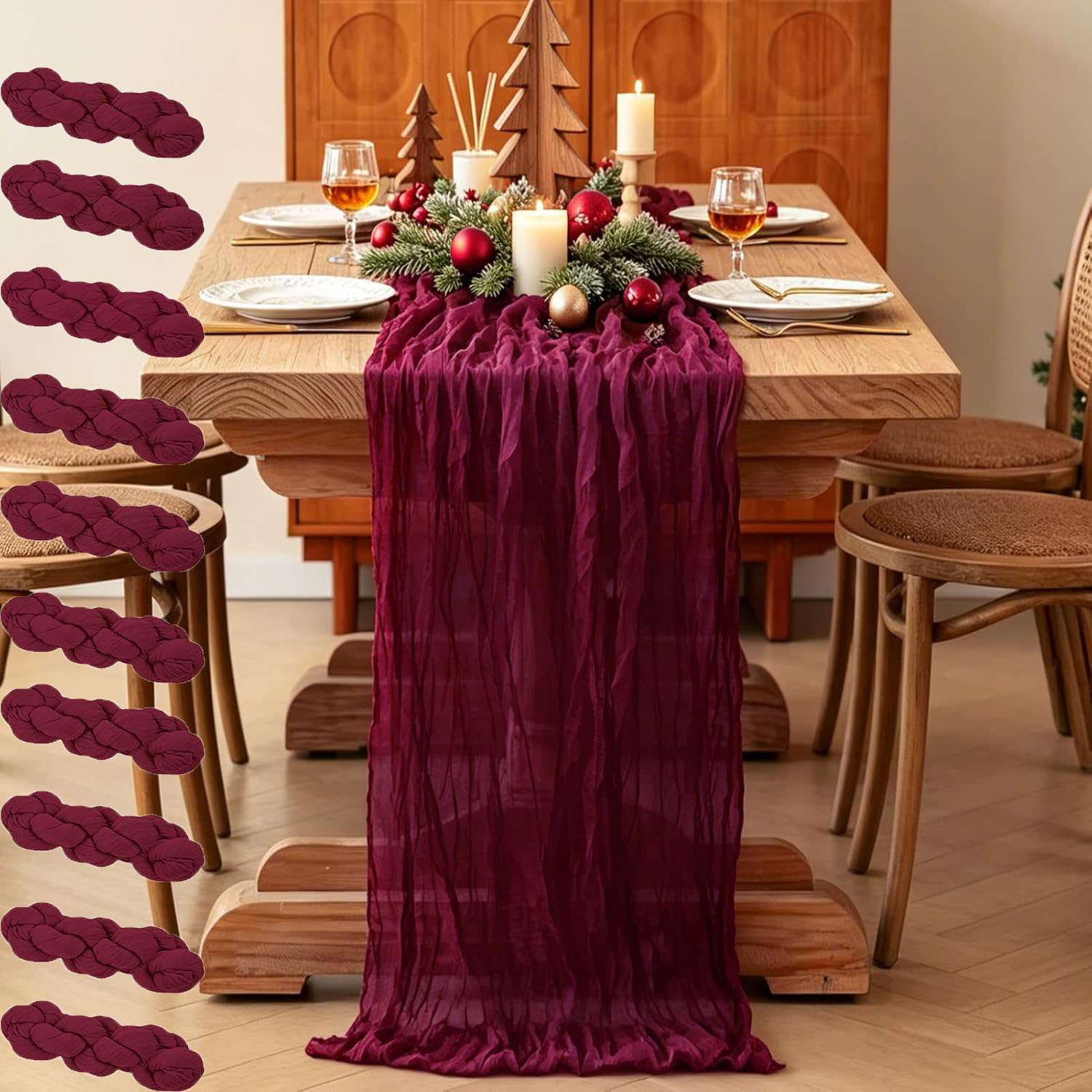 10Pcs Cheesecloth Table Runner - đánh giá và giá Linen Table Runner