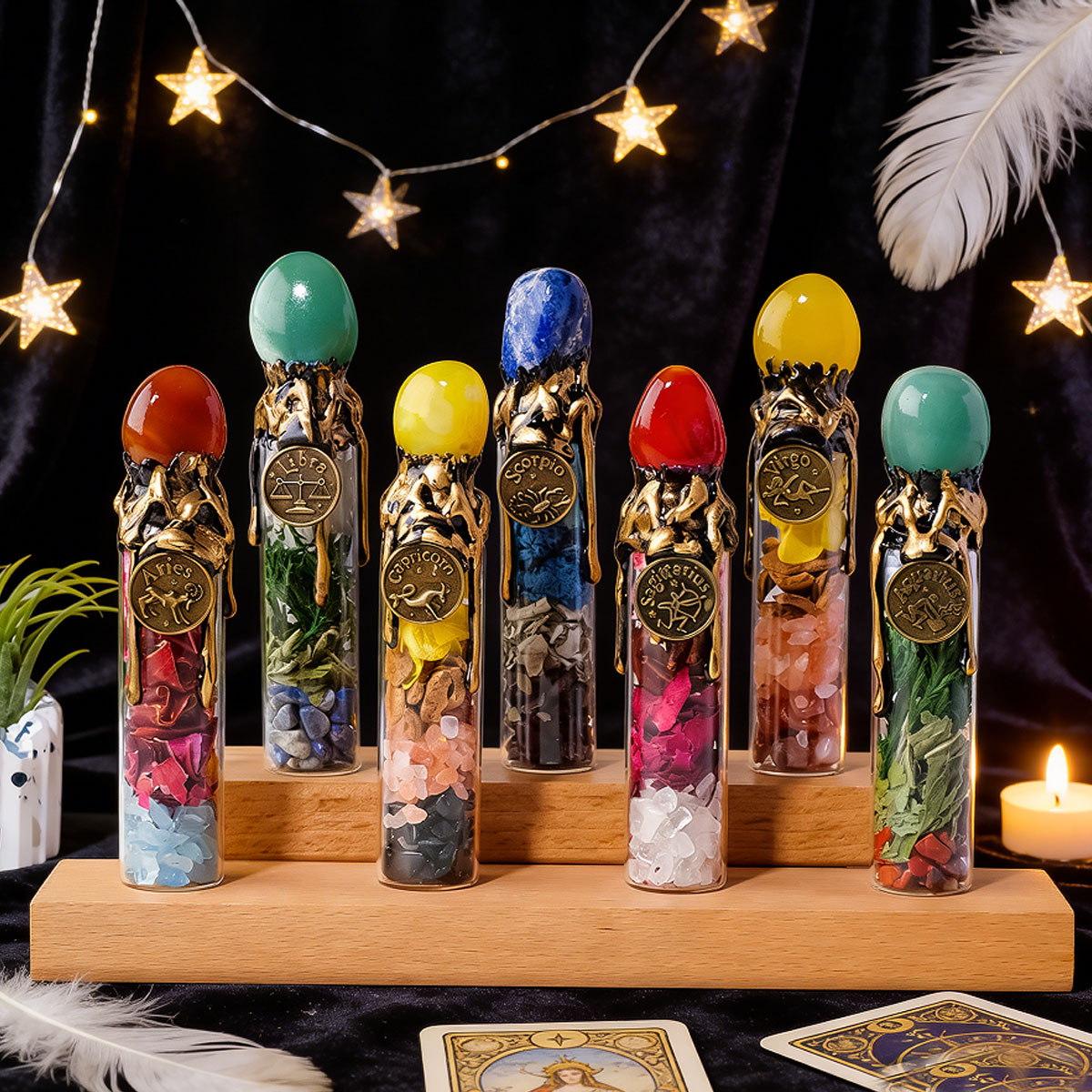 1PC Natural Crystal Zodiac Wis - đánh giá và giá Home Decor Y2K